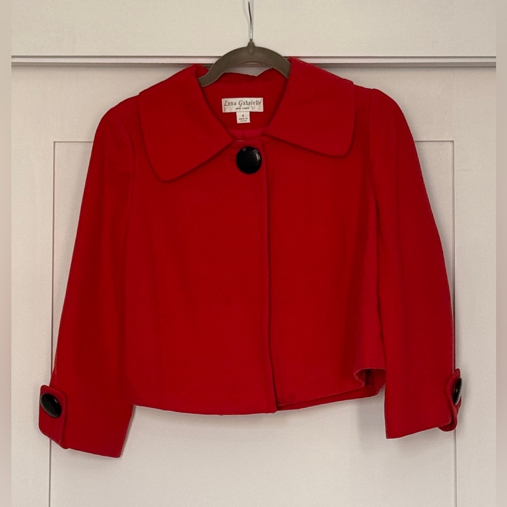 Lena Gabrielle Red Cropped Bolero Jacket